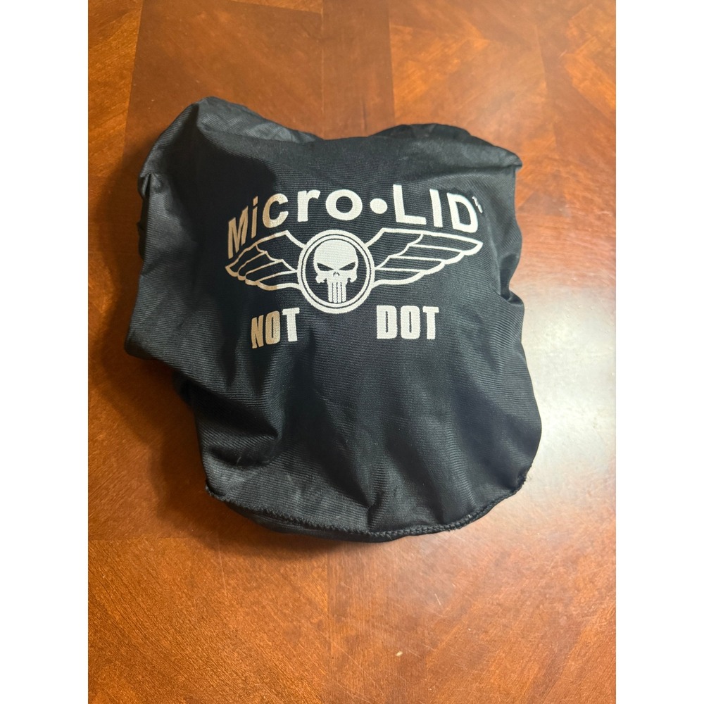 Micro-LID Slider Motorcycle Novelty Hat Helmet Matte Black 3XS/2XS With Bag